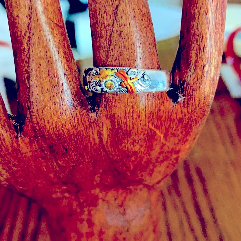 A beautiful floral ring in silver - Picture 3 of 4